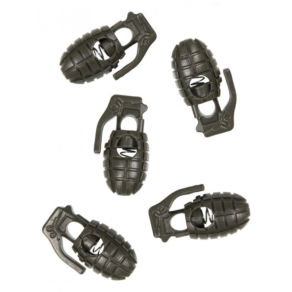 Kordel KORDELSTOPPER Ersatz-Set mit 10 Kordelstoppern - Handgranate oliv