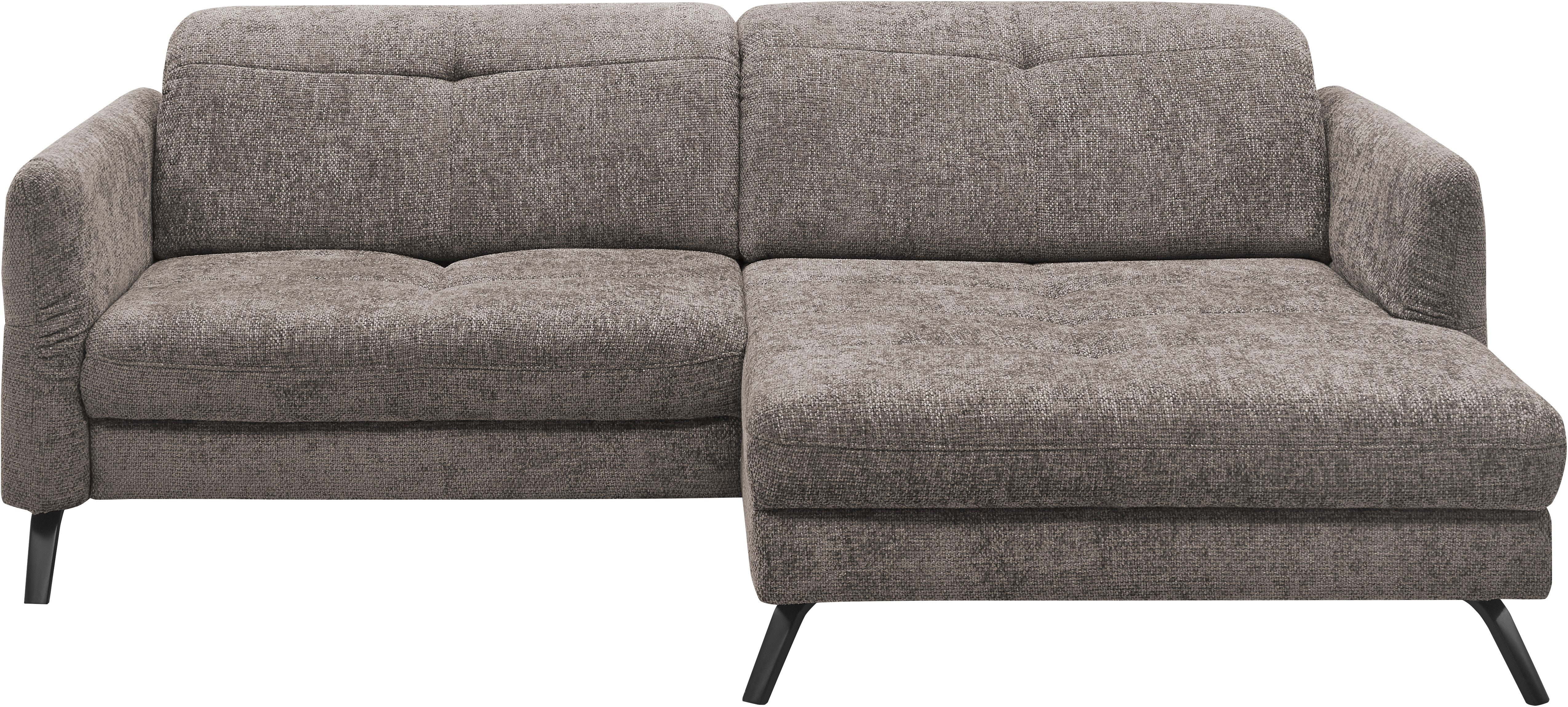 set one by Musterring Ecksofa SO 4400 V, wahlweise mit motorischer Bettfunktion & Kopfverstellung, Fuß schwarz