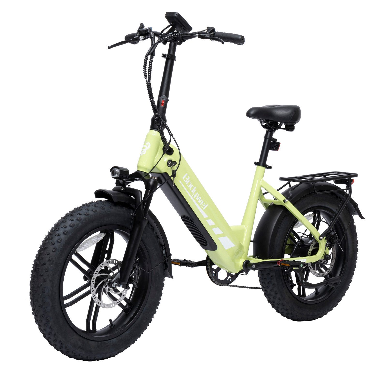 DOTMALL E-Bike Cityrad 20x4 Zoll Pedelec Cityrad,48V 18Ah, abnehmbarer Akku, mit Gepäckträger