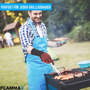 MAVURA Grillhandschuhe FLAMMAX Backhandschuhe Topfhandschuhe Ofenhandschuhe Kochhandschuhe, BBQ Handschuhe hitzebeständig rutschfest Silikonbeschichtung [1Paar]