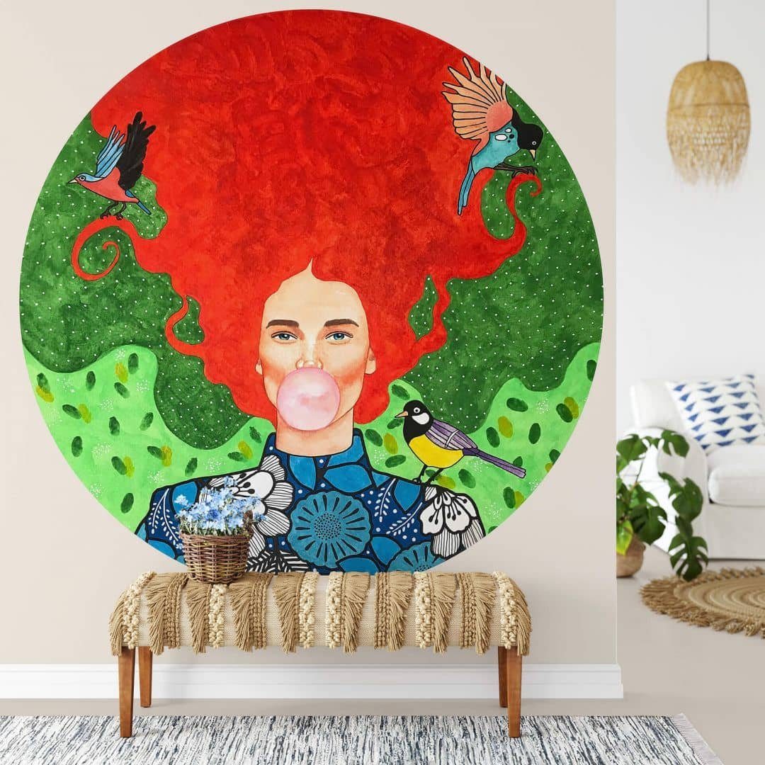 K&amp;L Wall Art Fototapete Fototapete Hülya Rote Zora Florale Frau ...