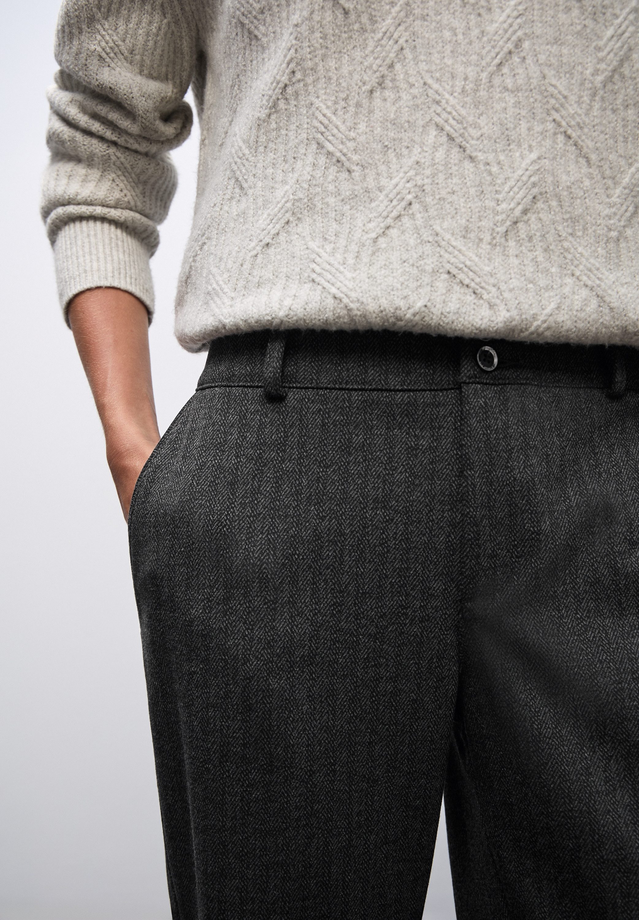 STREET ONE Webhose mit Fischgrät-Muster