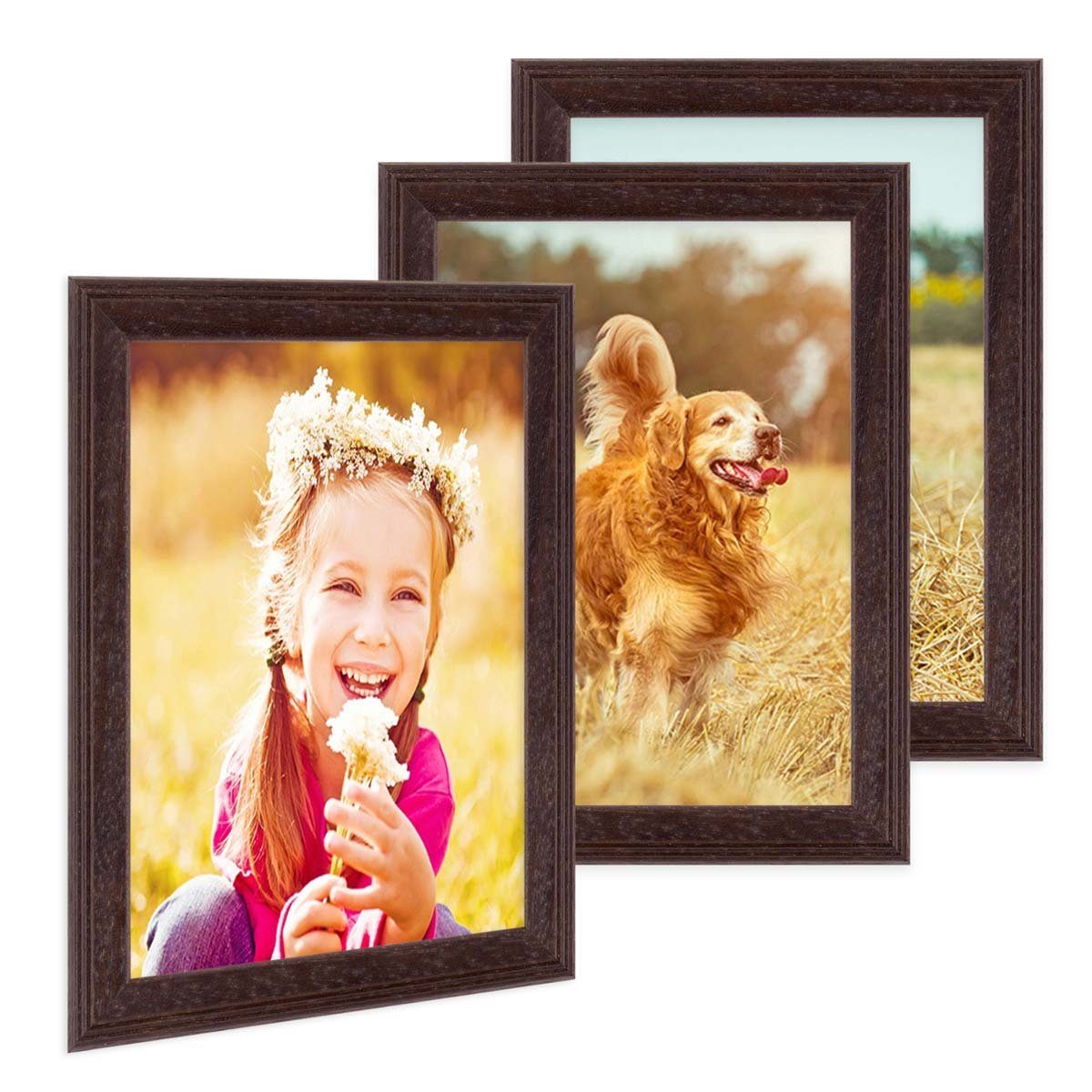 PHOTOLINI Bilderrahmen 3er Set im Landhaus-Stil günstig online kaufen