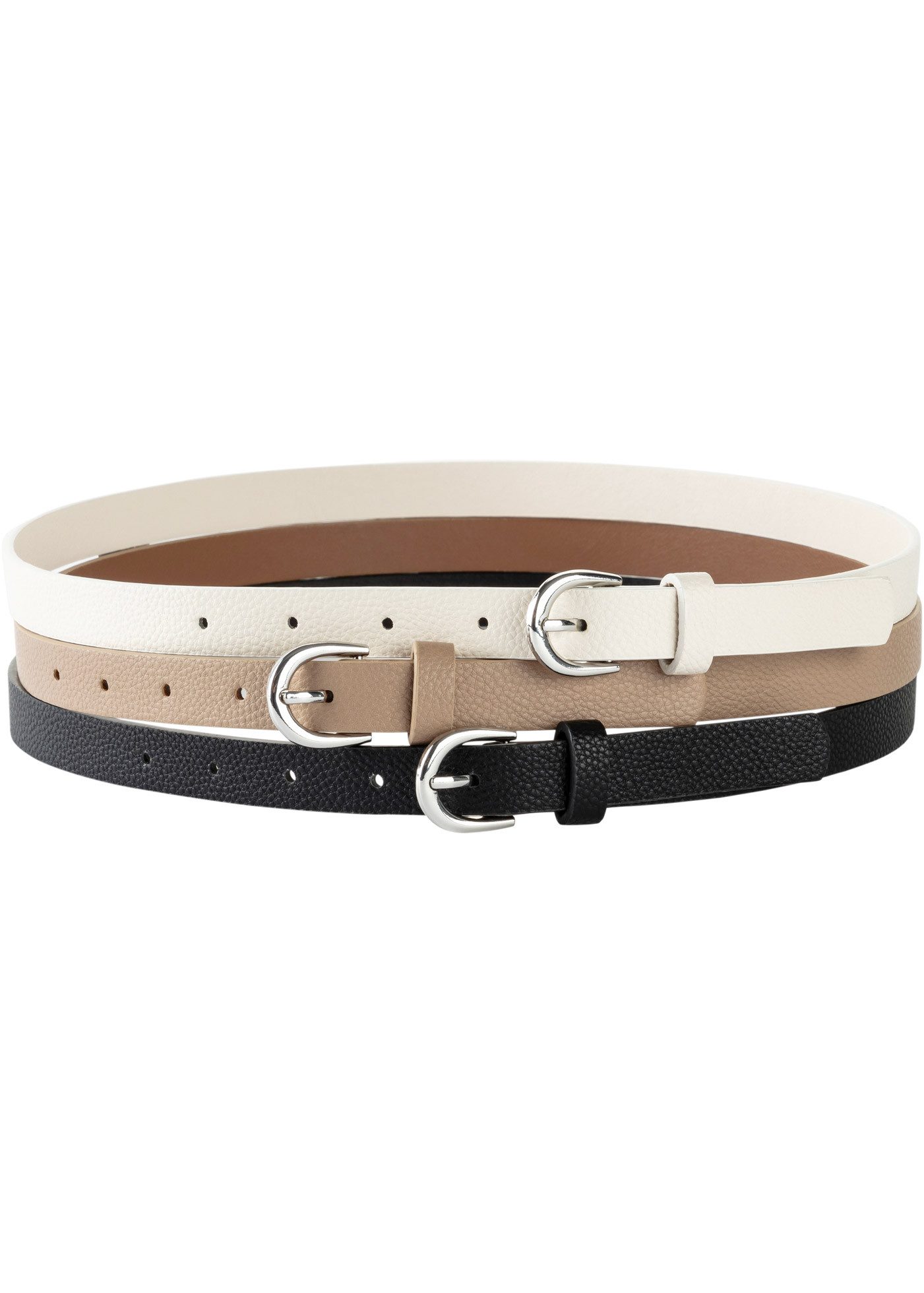 bonprix Ремені на бедра (Packung, 3-St., 3) mehrfarbig, mit silberner Schließe