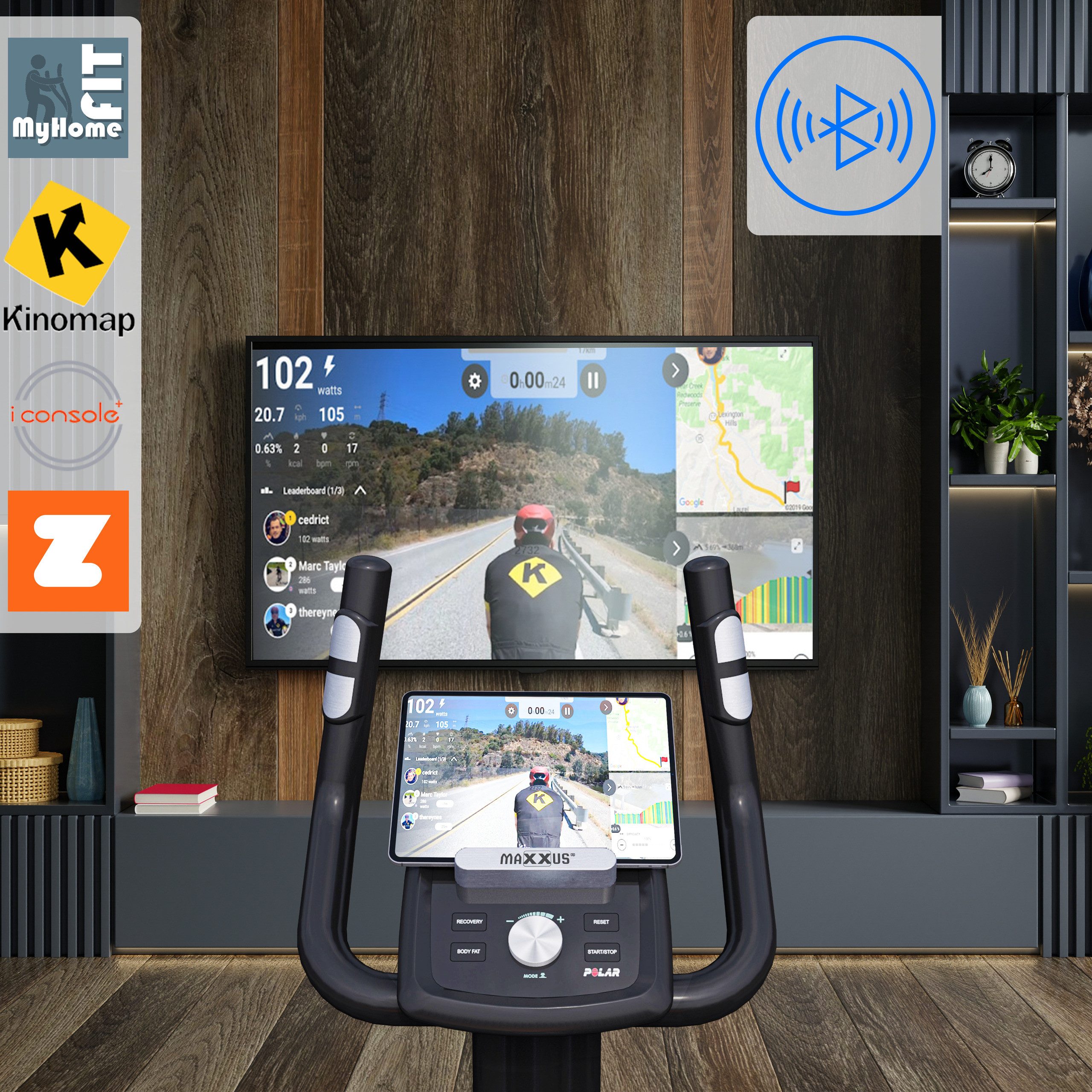 MAXXUS Crosstrainer CX 5.0 - Ellipsentrainer, Elliptisch Heimtrainer, 12 Programme (1-tlg), APP-Steurung, LCD Display, Bluetooth, Magnetbremssystem