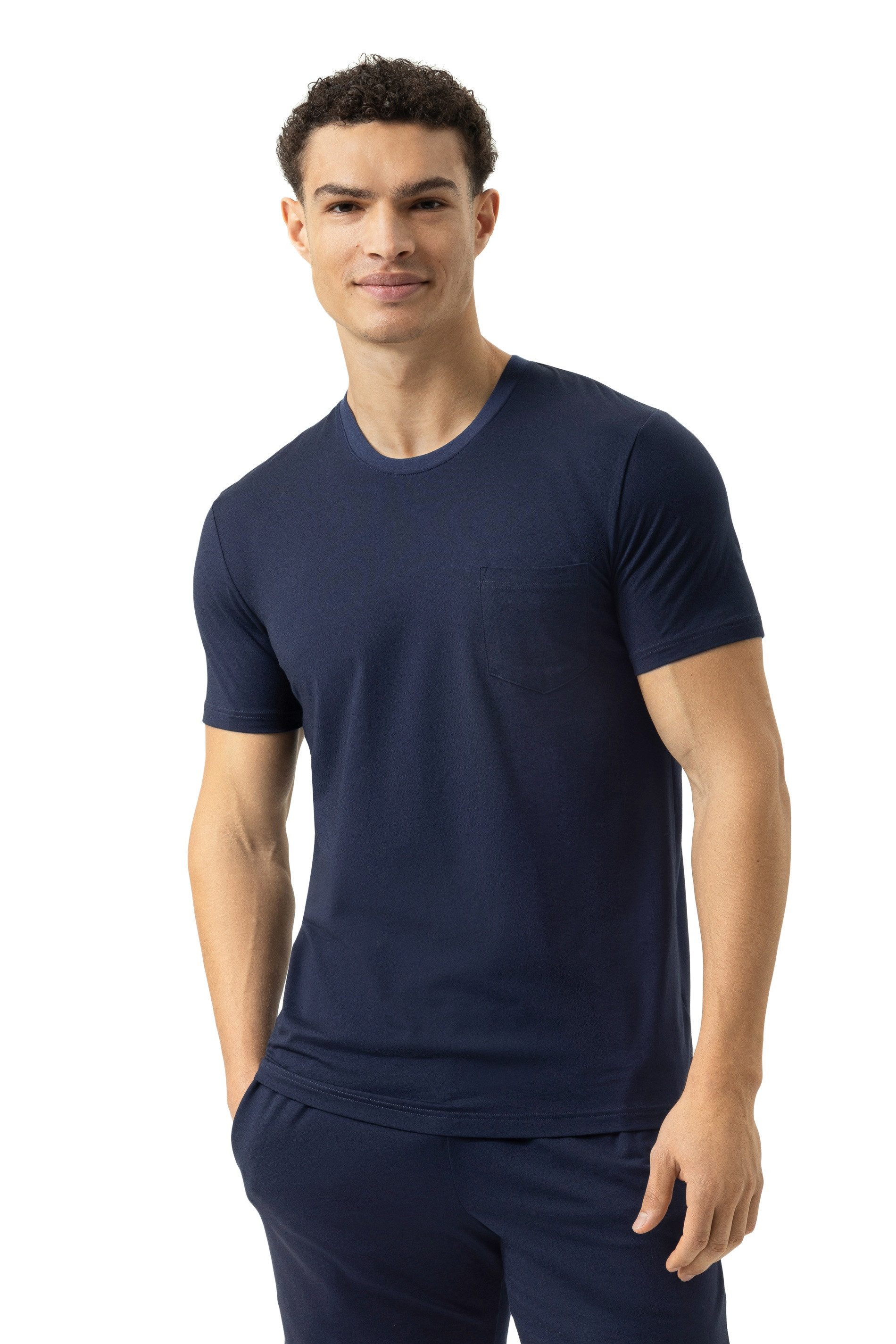 Mey T-Shirt Mey Herren T-Shirt 2210014 yacht blue (1 Stück, 1-tlg., 1 Stück) in Unifarbe