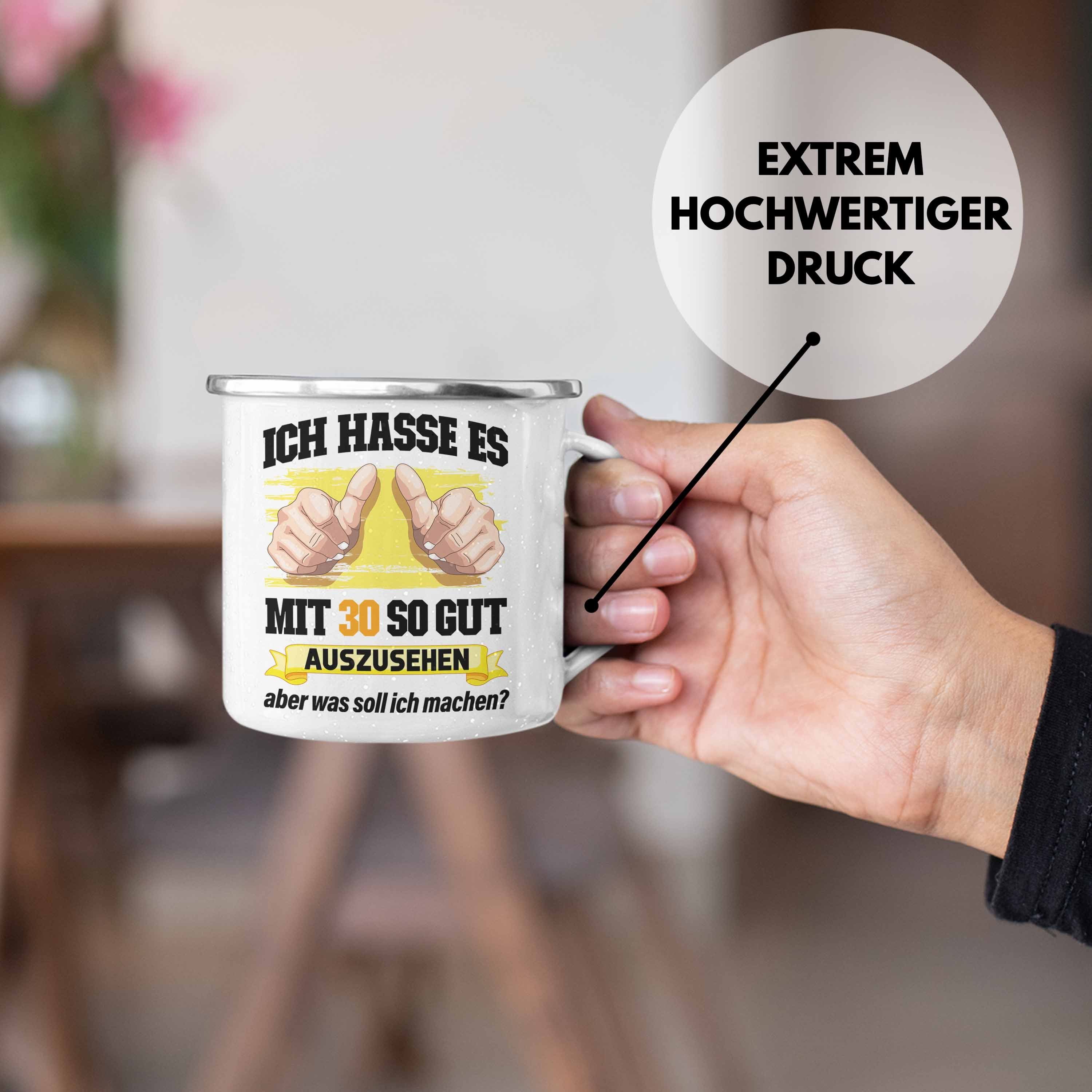 Trendation Thermotasse Trendation - 30. Geburtstag Emaille Tasse Frau Männer Geschenk 30er G
