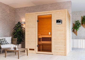 welltime Sauna Sunie, BxTxH: 195 x 145 x 187 cm, 38 mm, 3,6-kW-Bio-Plug & Play Ofen mit ext. Steuerung