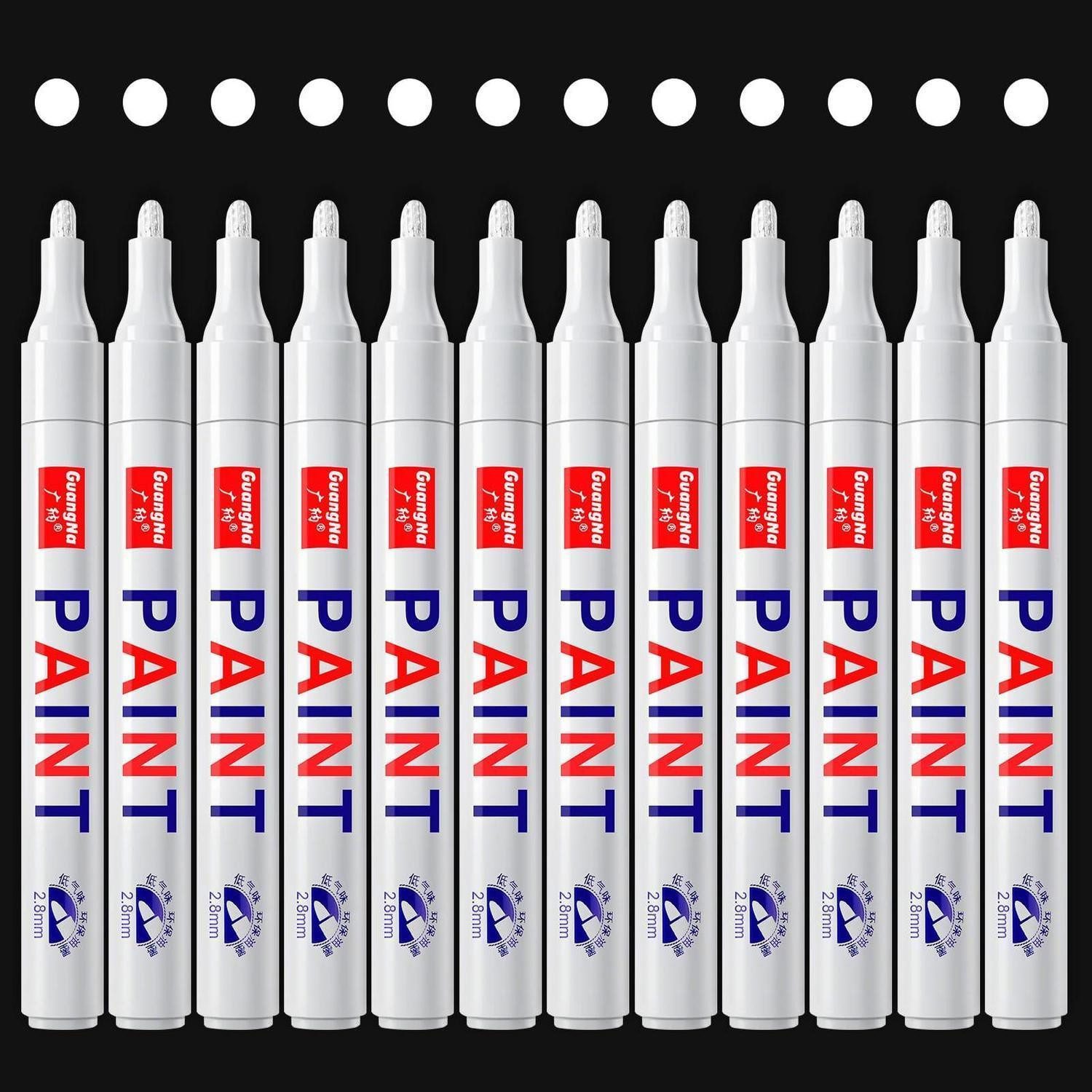 LuxusKollektion Permanentmarker Permanentmarker Weiss 8er Set Ölbasis Wasserfest