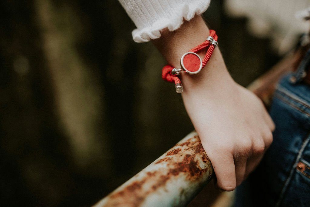 Armband Lunavit rot-silber Lunavit Duftarmband Aromaschmuck