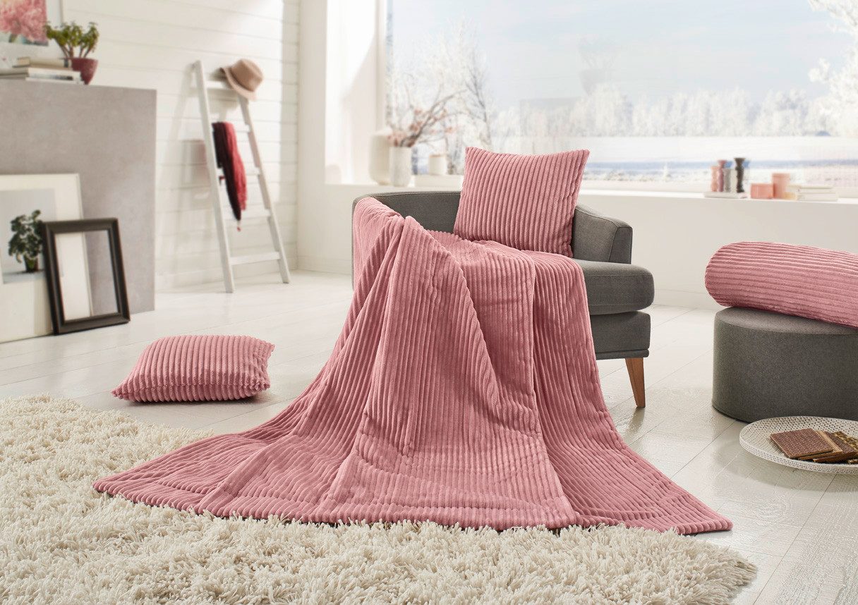 liebling Dekokissen Kopfkissen mit Cord-Optik, mit Reißverschluss konfektioniert, Ökotex Standard 100