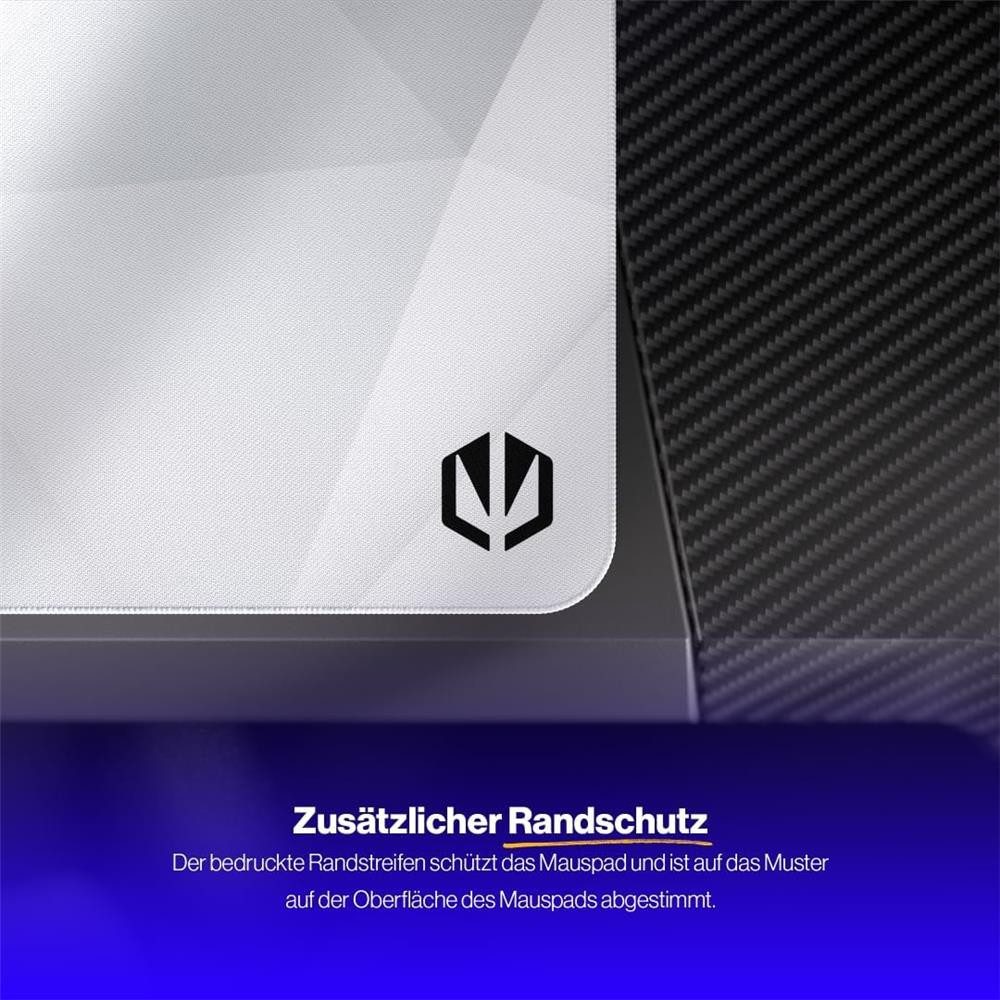 ENDORFY Gaming Mauspad Crystal Onyx White XL, XL Mauspad 900 x 400 mm in Onyx White mit Anti-Rutsch