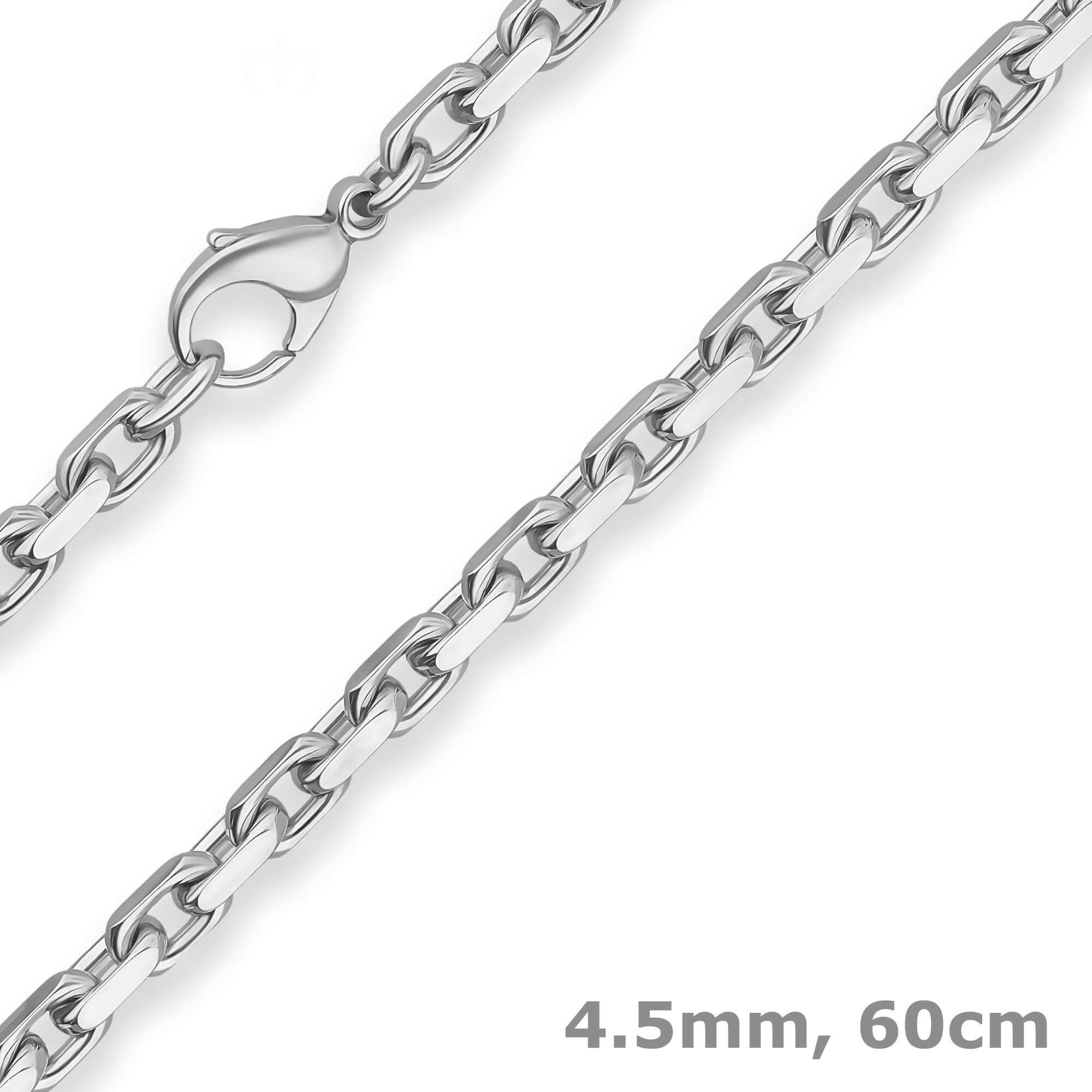 Silberkette 4,5mm Ankerkette diamantiert aus 925 Silber 60cm
