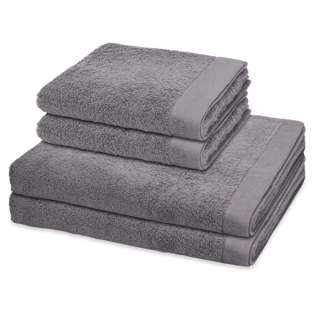 ROSS Handtuch Set Doubleface Stripes, Frottee (Spar-Set, 4-St), 2 X Handtuch 2 X Duschtuch im Set - Baumwolle - Saugstark