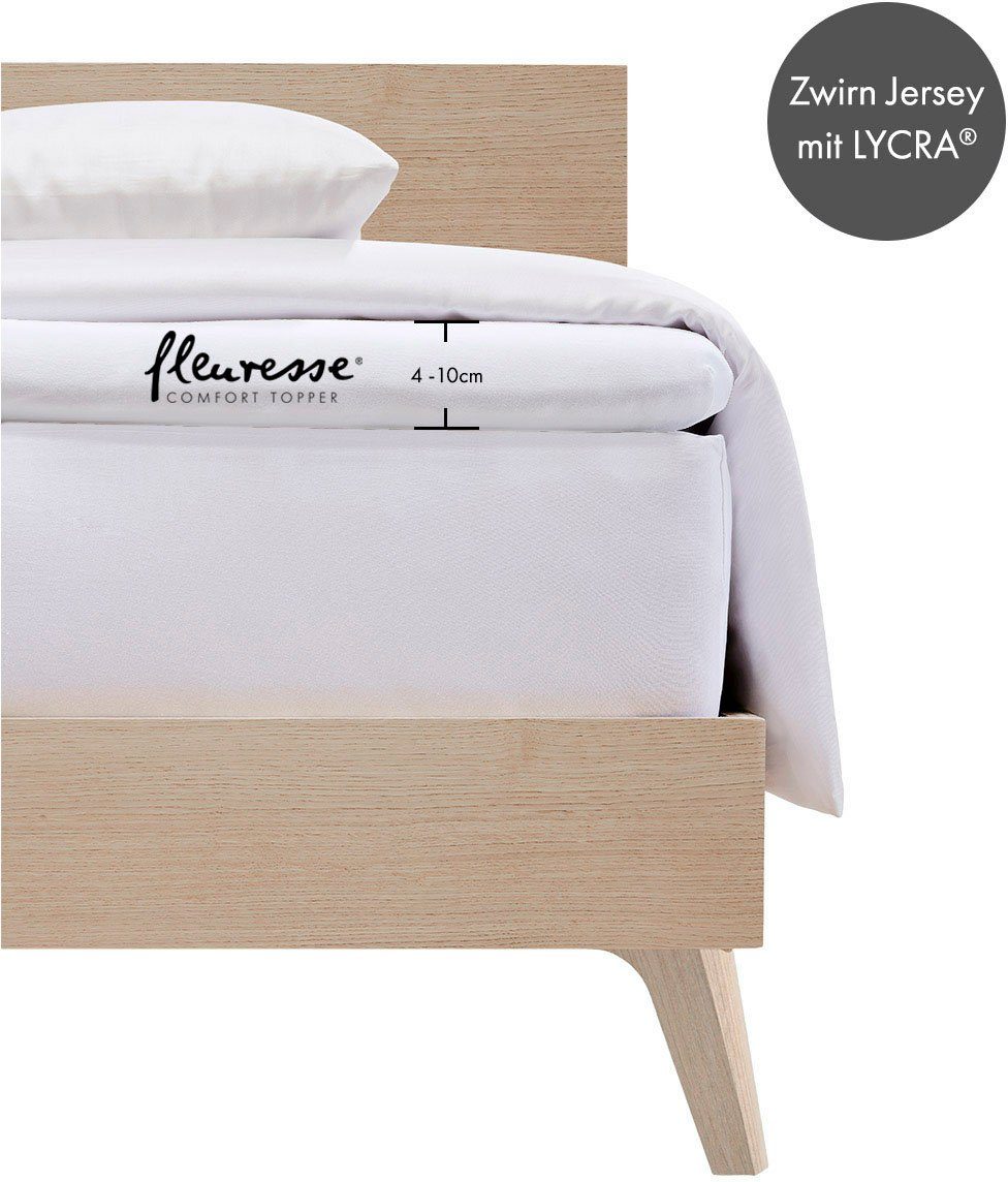 fleuresse Spannbettlaken Topper, Jersey-Elasthan, Gummizug: rundum, (1 Stück), aus Jersey-Elasthan, für eine Matratzenhöhe bis 10 cm