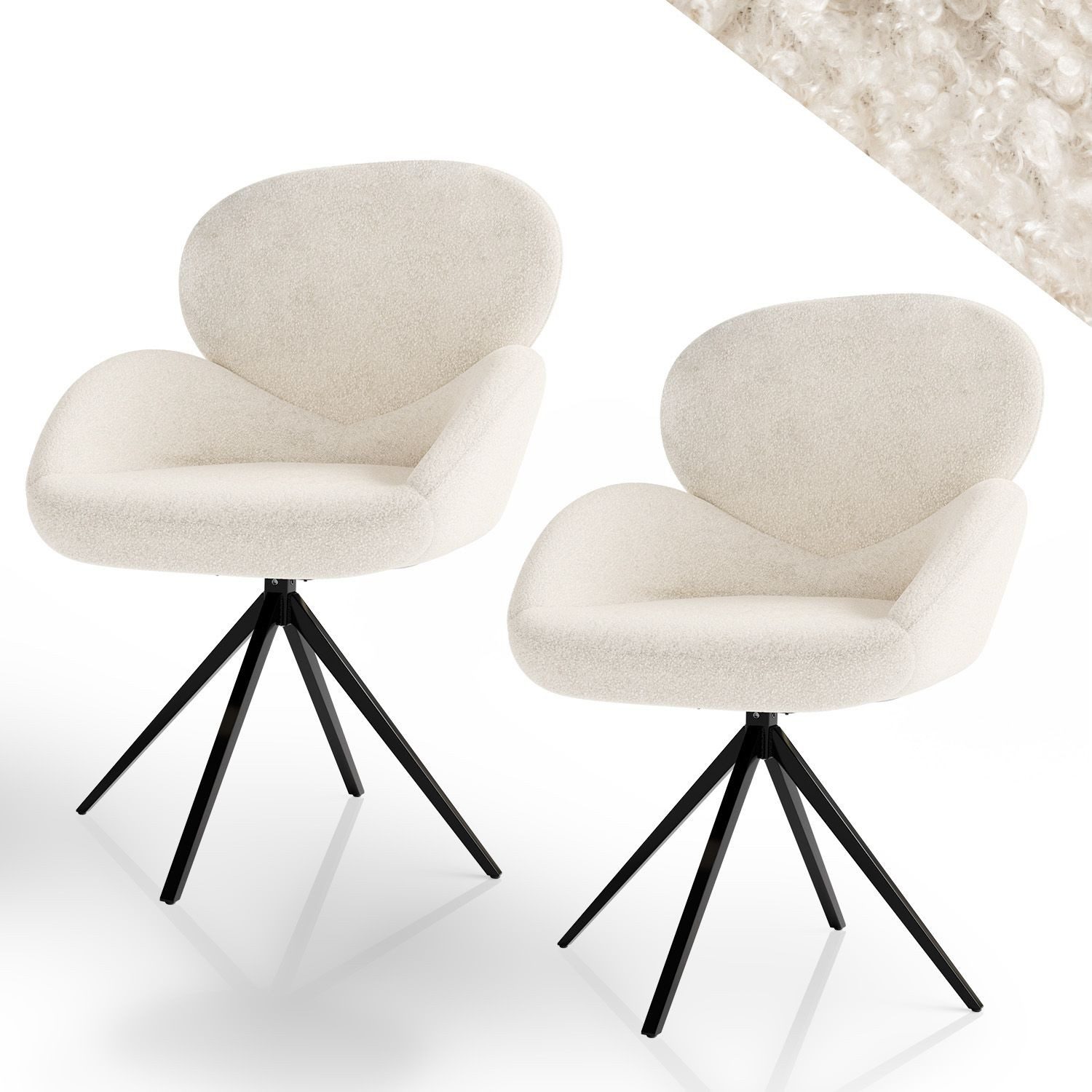 Juskys Esszimmerstuhl Albano (2 St), 360° drehbar, verstellbare Füße, einfa günstig online kaufen