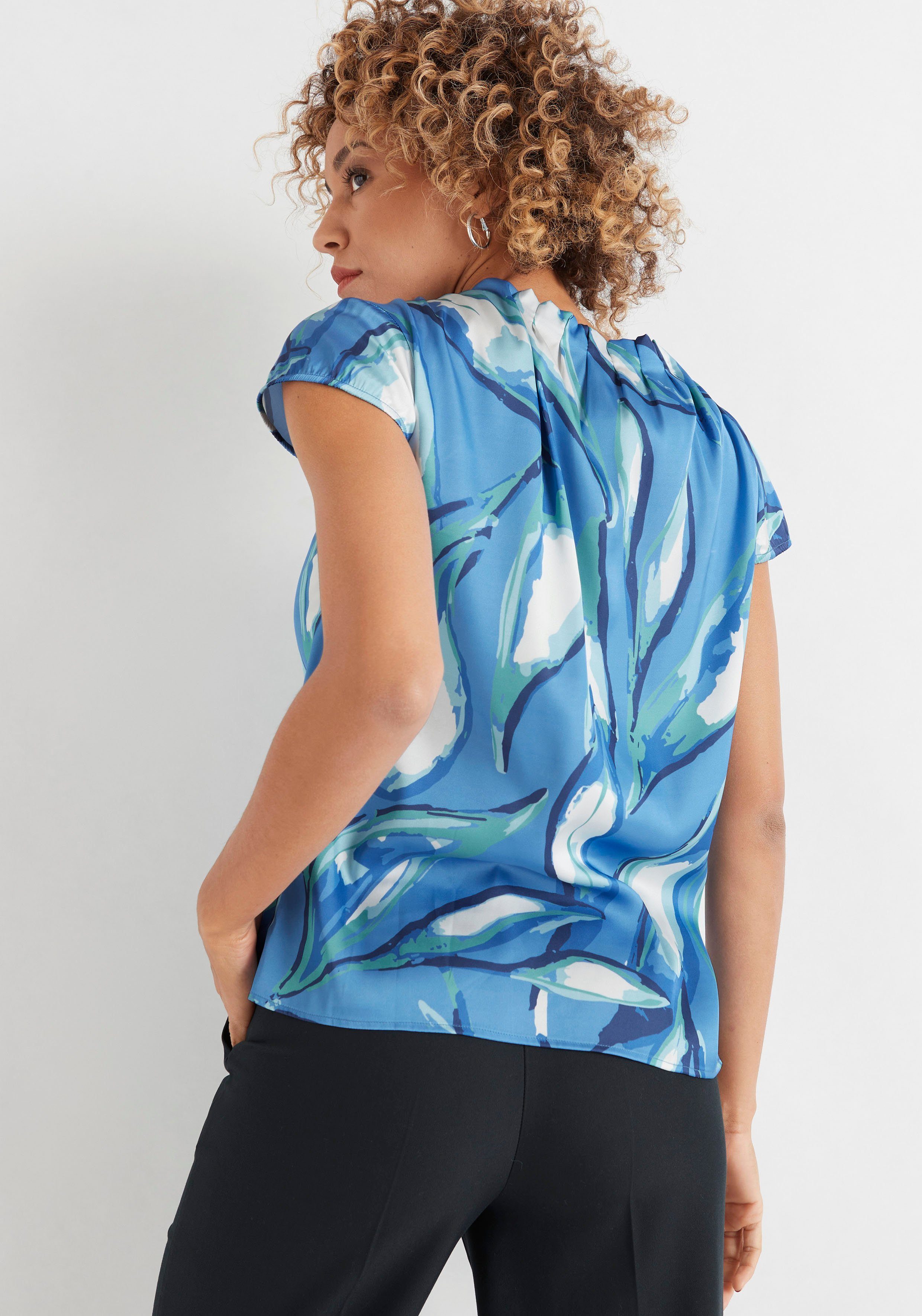 HECHTER PARIS Druckbluse mit Raffung am günstig online kaufen