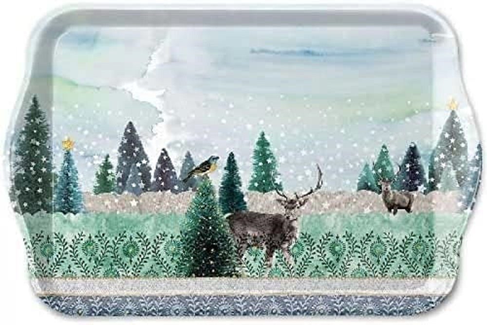 Ambiente Luxury Paper Products Servierteller Tablett Melamin ca. 13 x 21 cm, Kaffeservice, Teeservice, Tray, Melamin, (1-tlg), Sommer / Frühling / Herbst / Winter Motiven