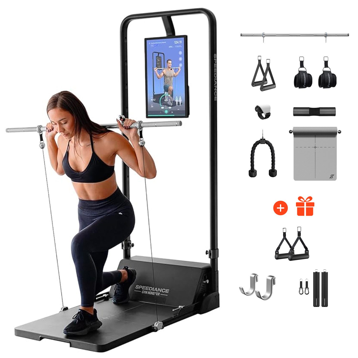 SPEEDIANCE Kraftstation Smart Home Gym System, Multifunktionale Smith Maschine, Tragbare Kabelmaschine für Ganzkörper-Krafttraining zu Hause