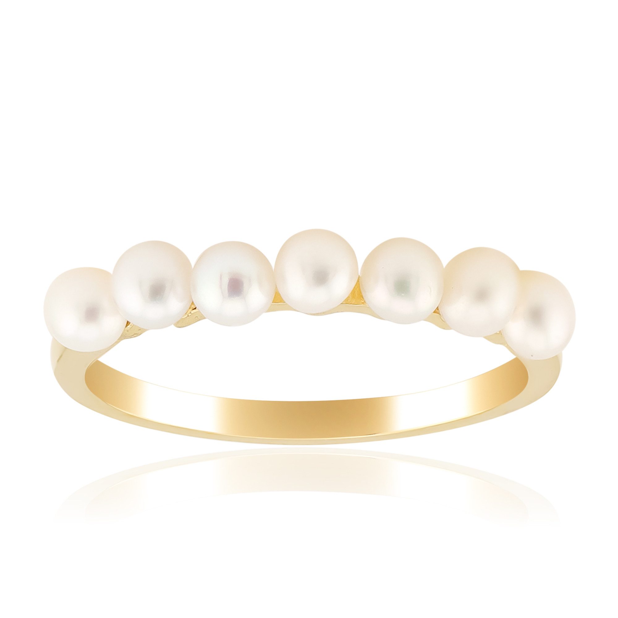 Cavill Perlenring Weißer Süßwasserperlen Ring aus vergoldetem Silber (1-tlg)