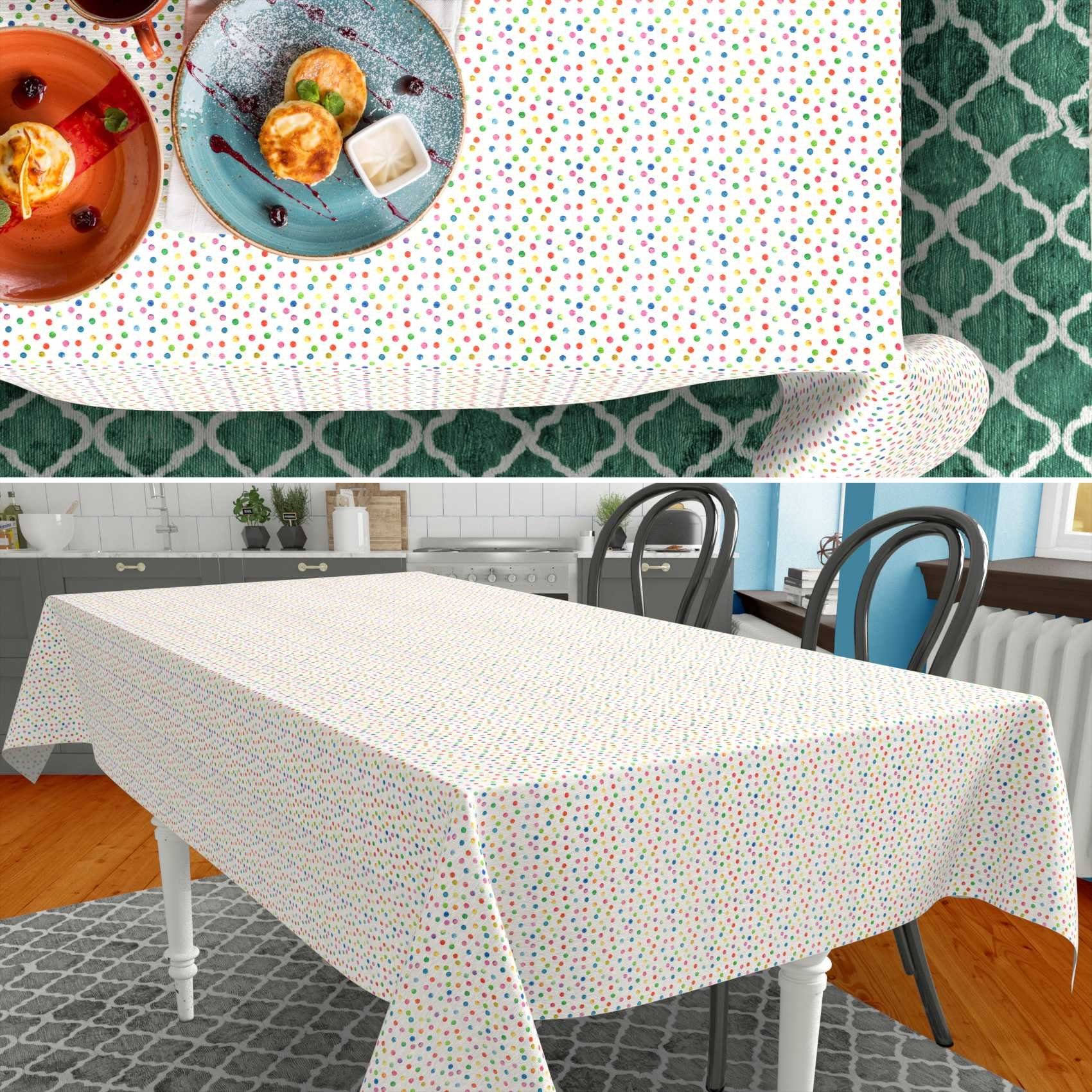 ANRO Tischdecke aus Stoff mit Exclusivem Motiv wasserabweisend Tischtuch Tischwäsche (Einzelstück 1-tlg), mit Acryl Beschichtung
