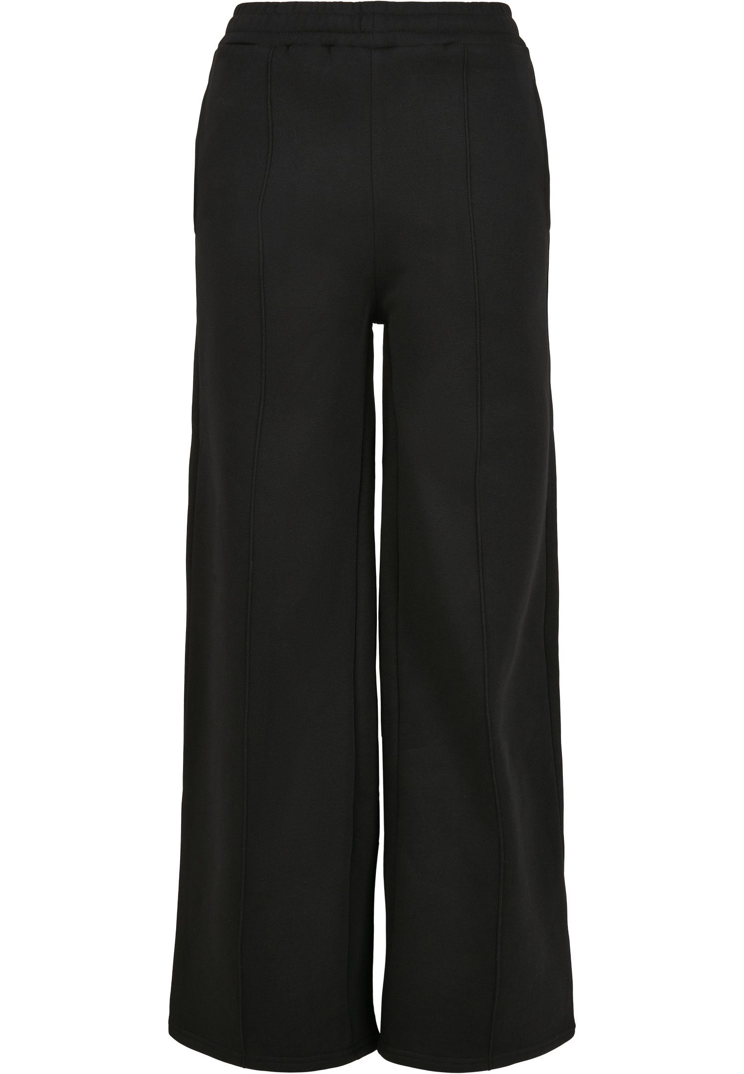 URBAN CLASSICS Stoffhose Damen Ladies Pin Straight Sweat Tuck Pants (1-tlg) black
