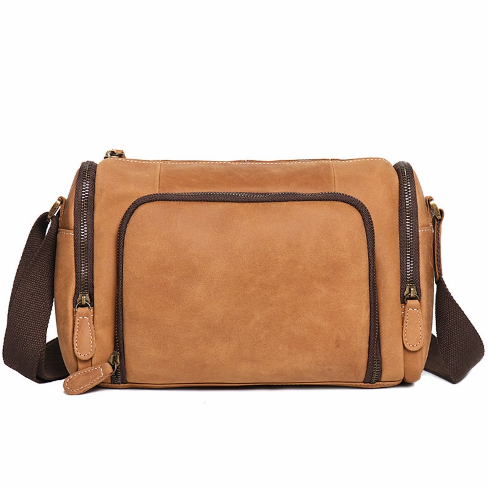 Umhängetasche Herren Leder Umhängetasche Retro Schultertasche Verstellbarer Gurt