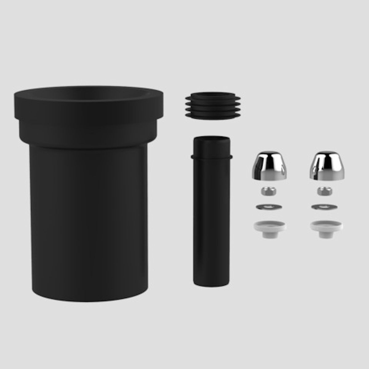 WC-Anschlussrohr WC-Anschlussgarnitur 180 mm DN100 chrom