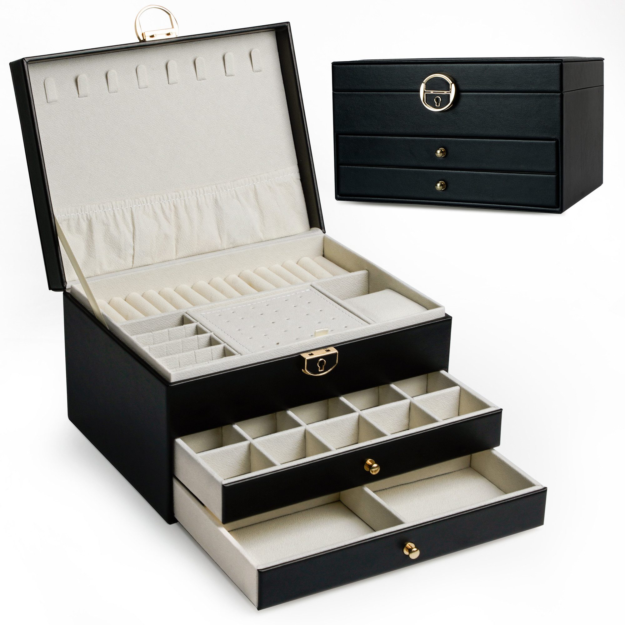 AdelDream Schuhbox AdelDream Schmuckkasten dreistöckige Schmuckbox günstig online kaufen