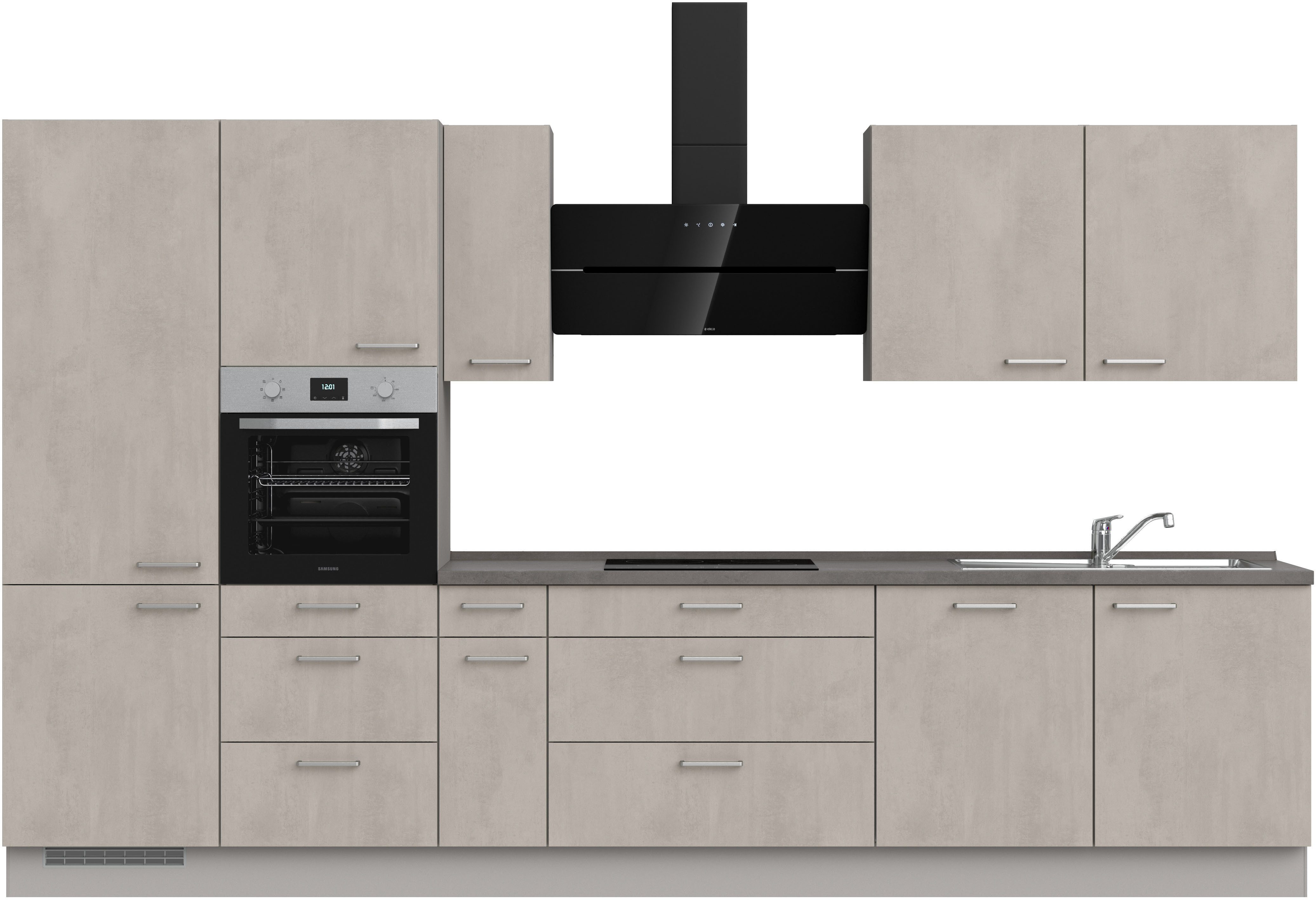 nobilia® Küchenzeile "Riva II", vormontiert, Ausrichtung wählbar, Breite 360 cm, wahlw. mit E-Geräten