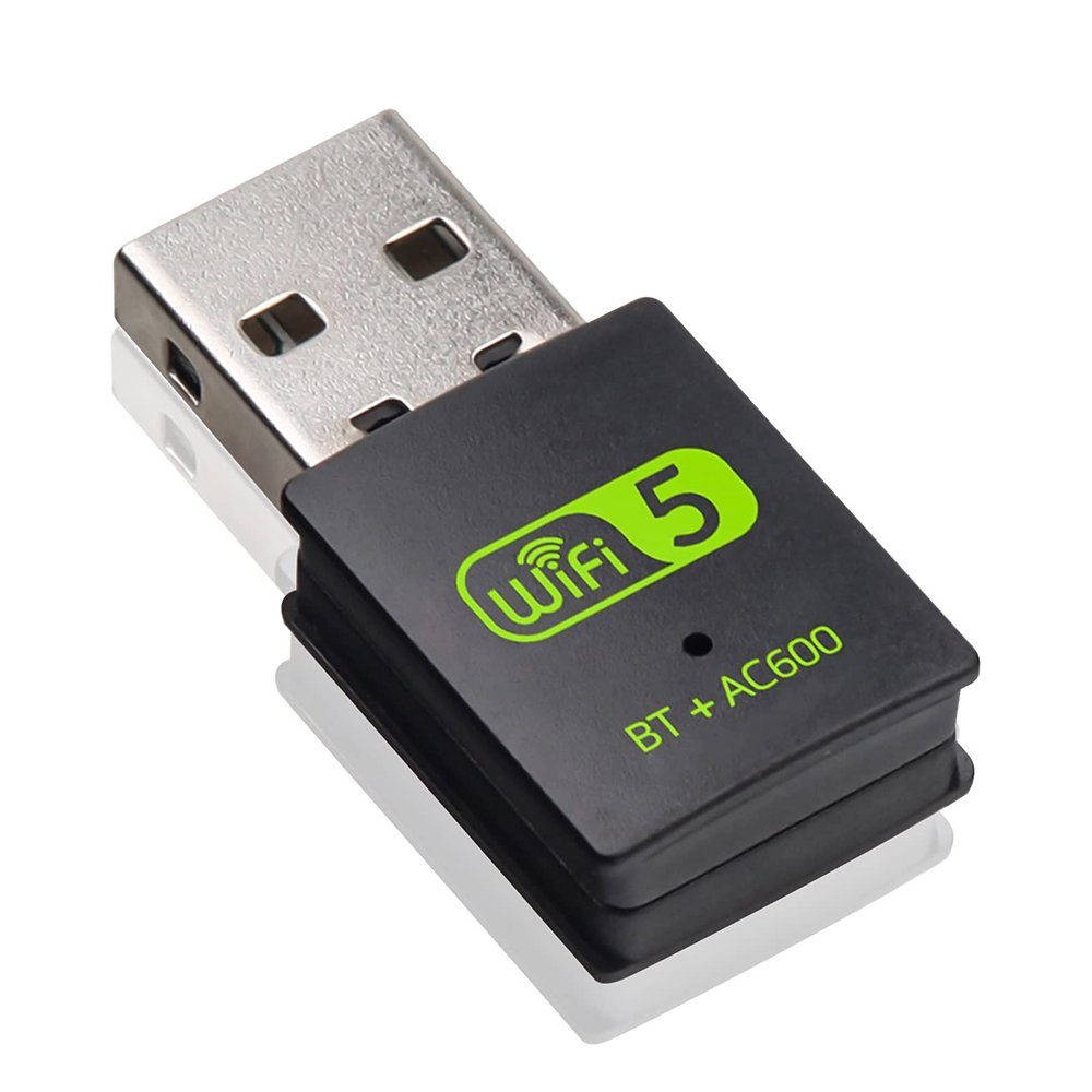 GelldG Bluetooth Dongle, WLAN USB Stick AC600Mbit/s USB WLAN Adapter Netzwerk-Adapter