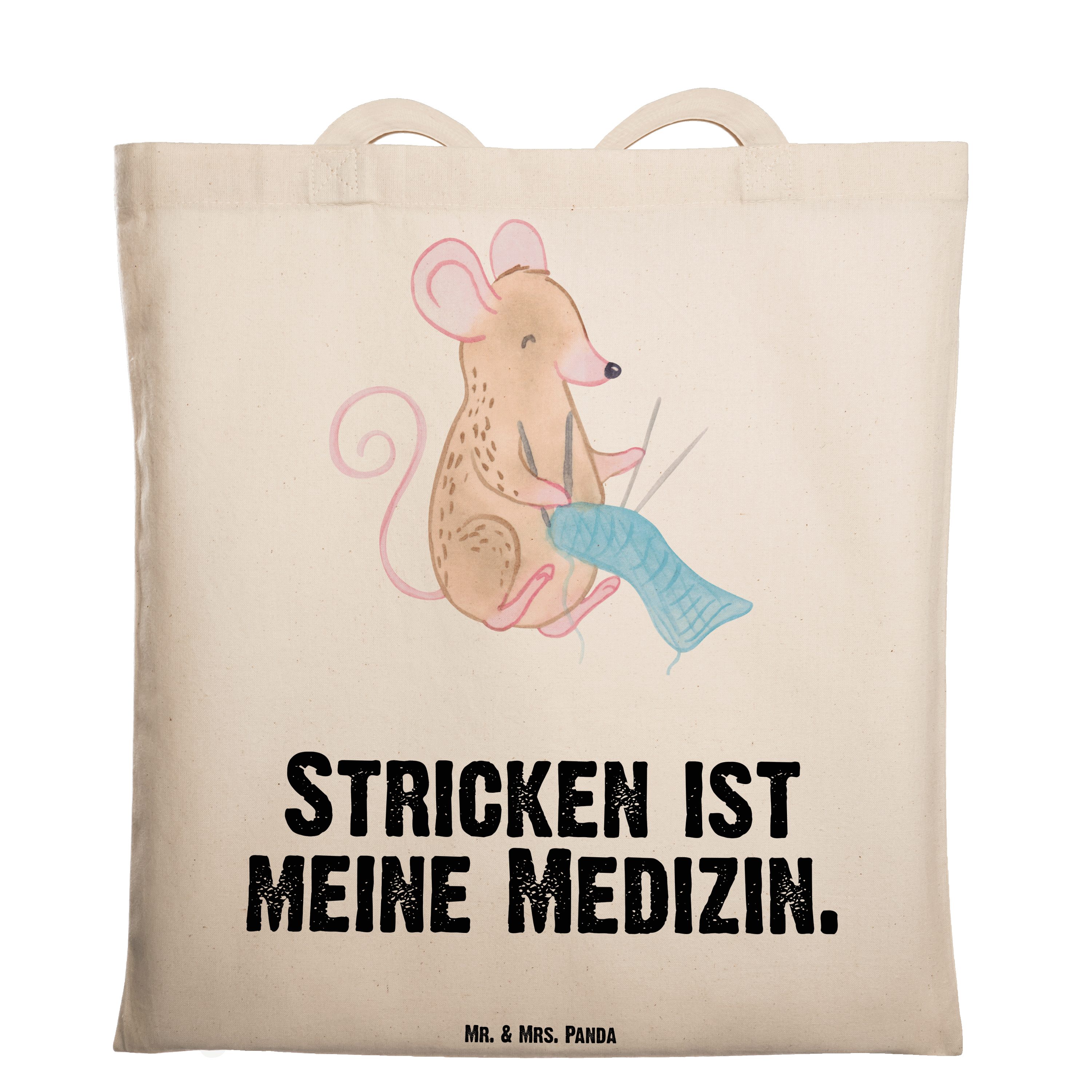 Stricken - Mr. Geschenk, Gewi Medizin Maus - Tragetasche & Transparent (1-tlg) DIY, Mrs. Panda Dankeschön,