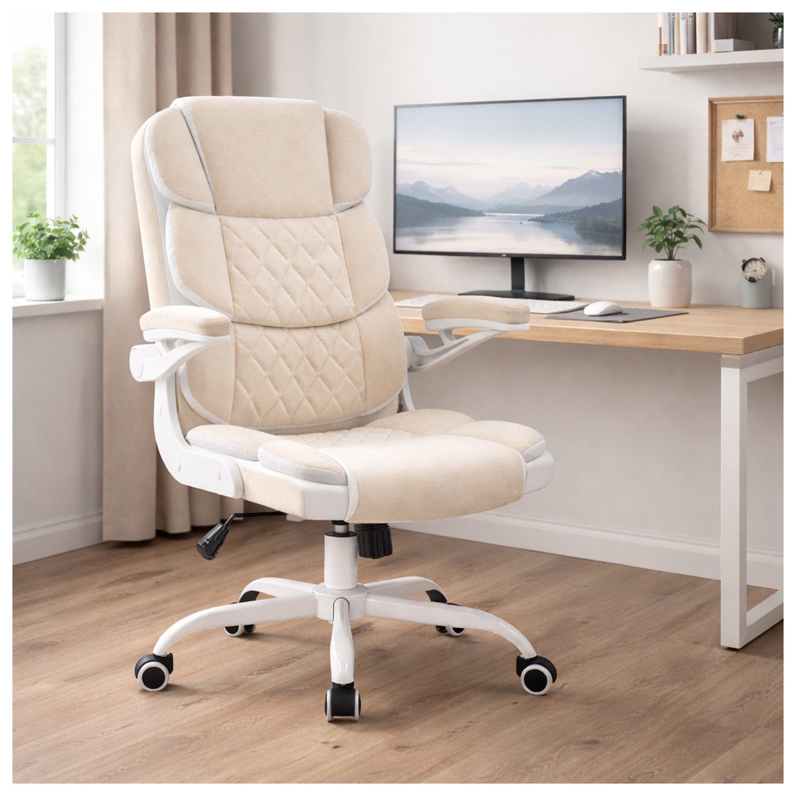 HTI-Living Drehstuhl Bürostuhl Jasper Velvet Beige (Stück, 1 St)