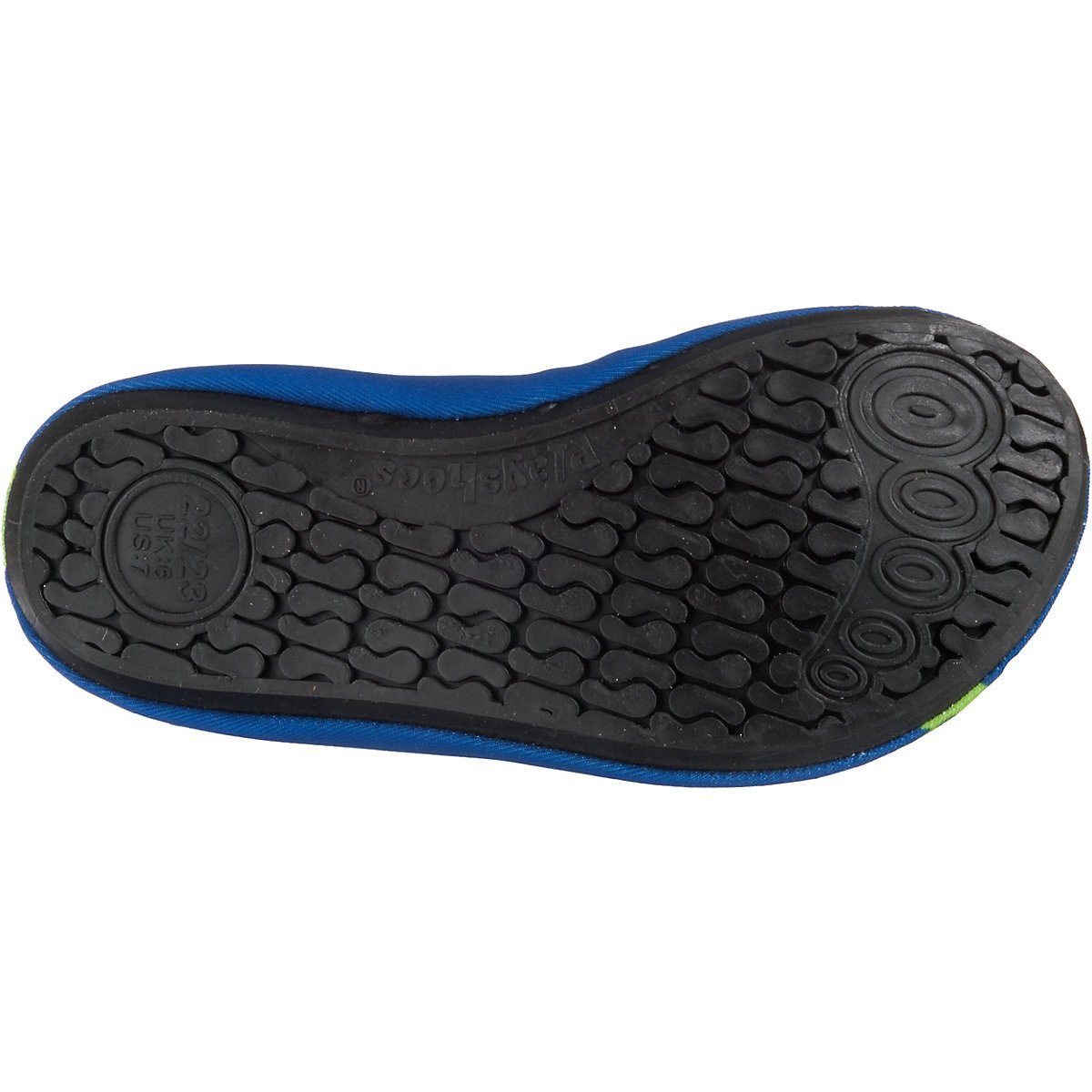 Playshoes Badeschuhe Motiv Badeschuh Wasserschuhe Barfuß-Schuh flexible Passform, rutschhemmender mit Sohle Schwimmschuhe, Krodkodil-blau