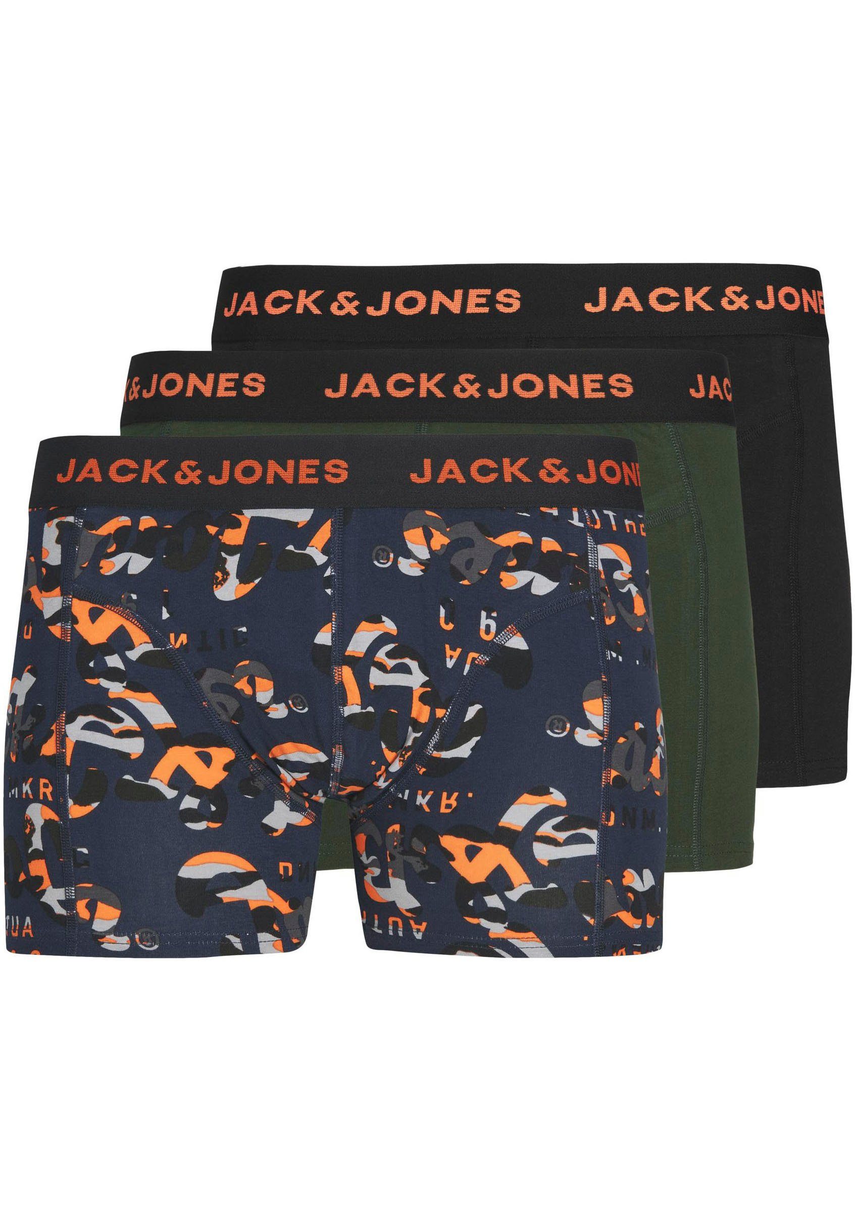 Jack & Jones Junior Boxershorts JACNEON LOGO TRUNKS 3 PAC (Packung, 3-St)