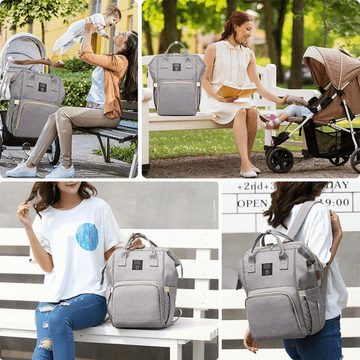 HUGERSTONE Wickeltasche wickelrucksack mommy bag mit großem Fassungsvermögen und 15 Taschen (1-tlg., Geeignet zur Aufbewahrung verschiedener Babyprodukte, 25 x 17 x 40cm), wasserdicht,Verschleißfest