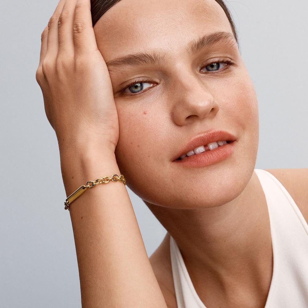 Pandora Gliederarmband PANDORA Damen Gliederarmband Moments, IP Gold