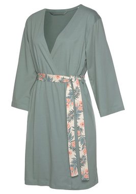 LASCANA Kimono, Kurzform, Single-Jersey, Gürtel, in uni und Allover-Druck