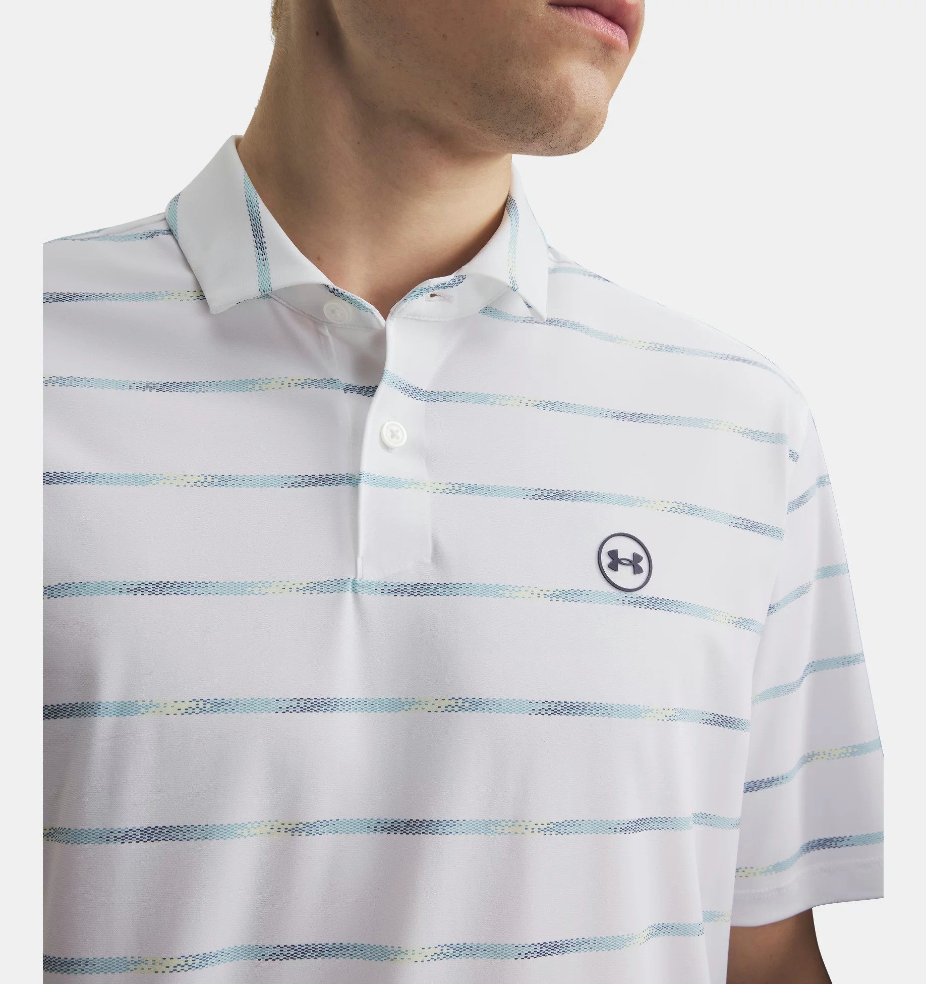 Under Armour® Poloshirt Under Armour Golf Polo Drive Chill Printed Weiß Herren
