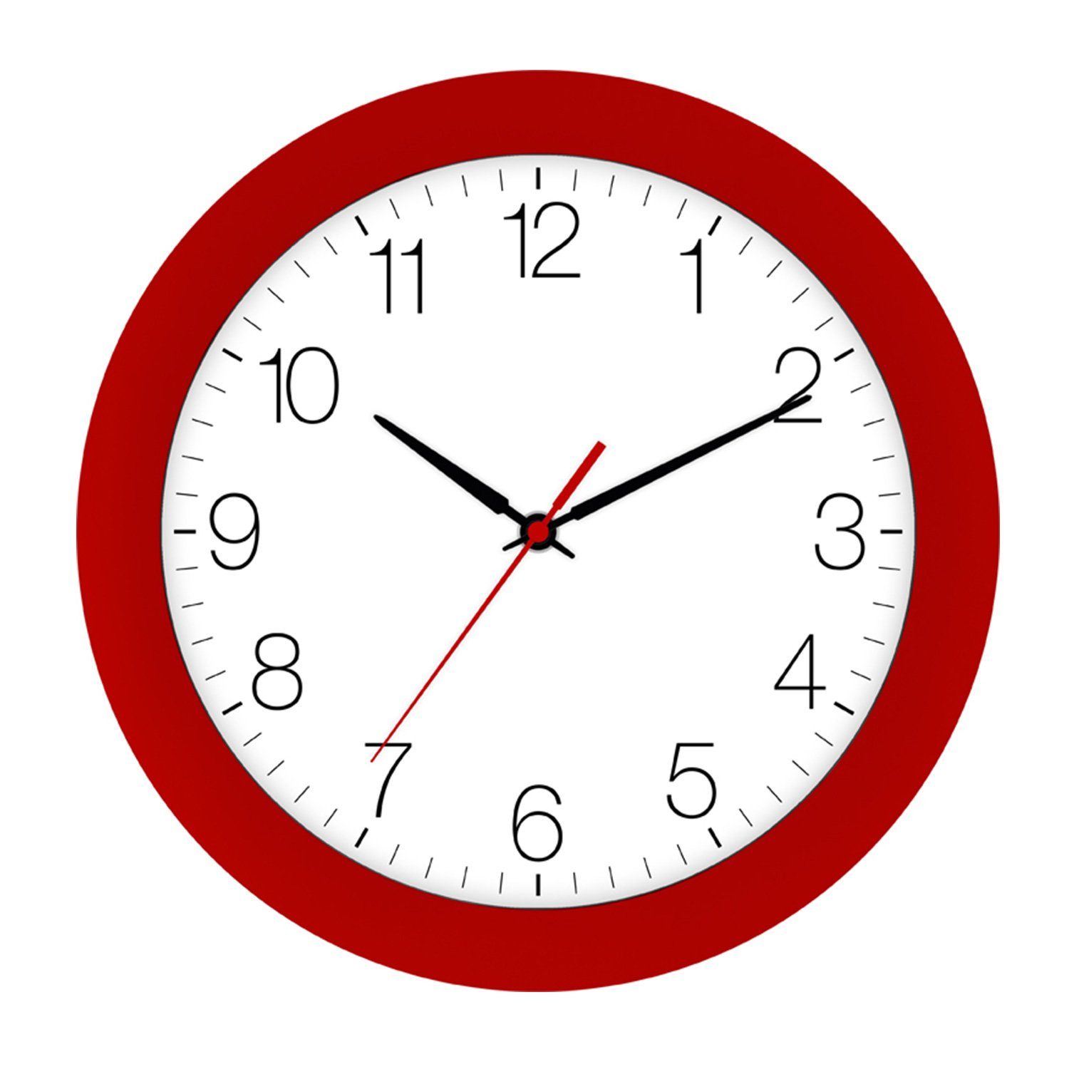 EUROTIME Funkwanduhr Funk-Wanduhr rot günstig online kaufen