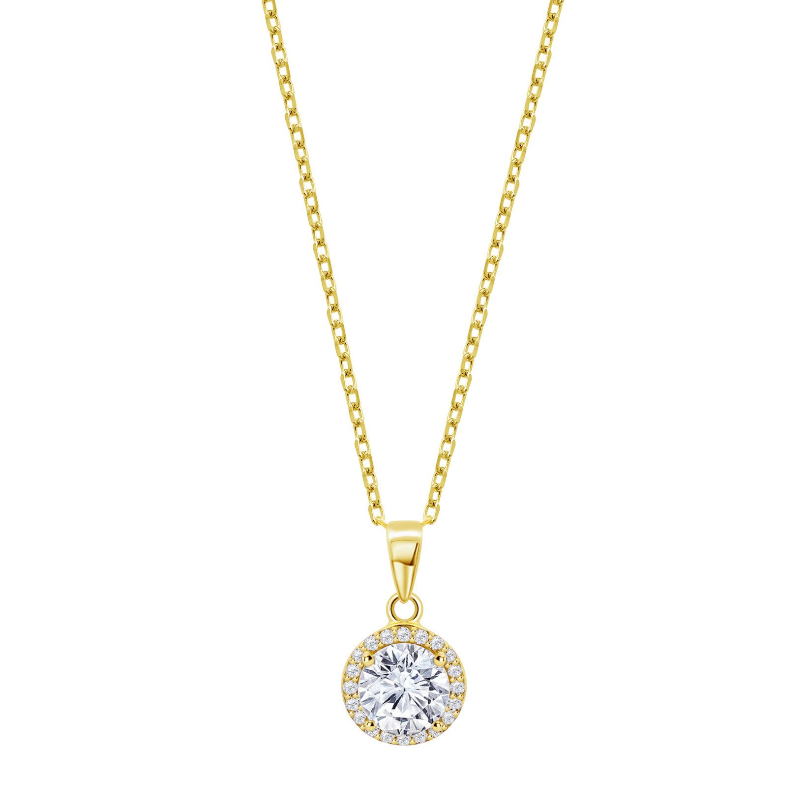 Lotus Kette mit Anhänger Silver Damen Halskette LP3104-1/2 Vergoldet Zirkonia 42+3 cm