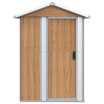 vidaXL Garten-Geräteschrank Geräteschuppen Braun 126x97,5x177 cm Verzinkter Stahl Gartenhaus Gerät