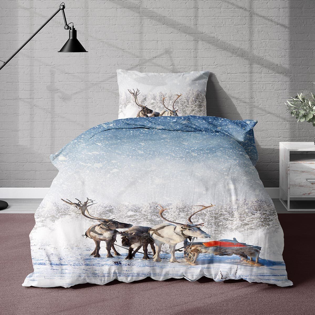 TRAUMSCHLAF Bettwäsche Rentiere, Flanell, 2 teilig, anmutiger Hirsch günstig online kaufen