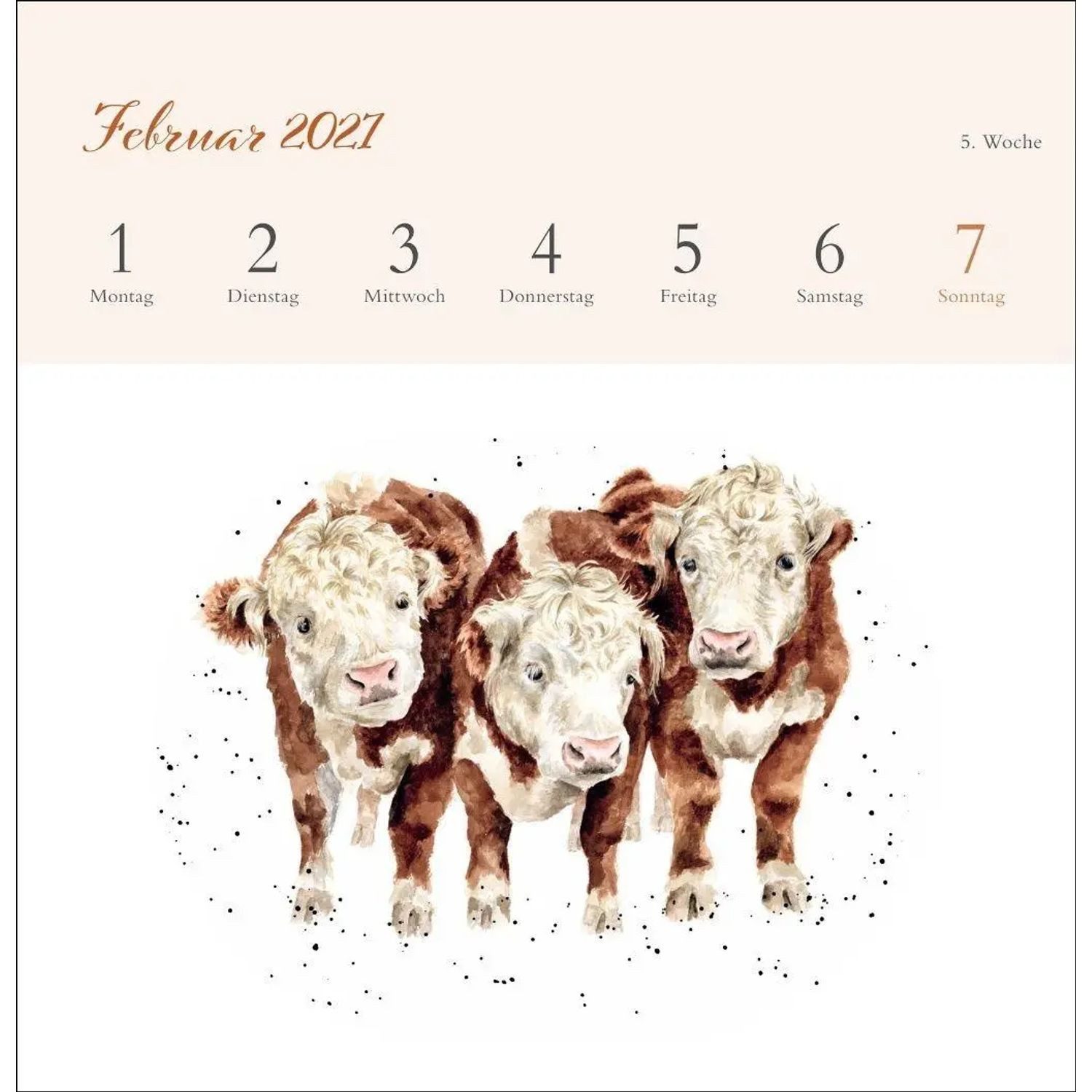HEYE Kunstkalender Hannah Dale: Happy Animals Premium-Postkartenkalender 2027 – Bild 3 von 5