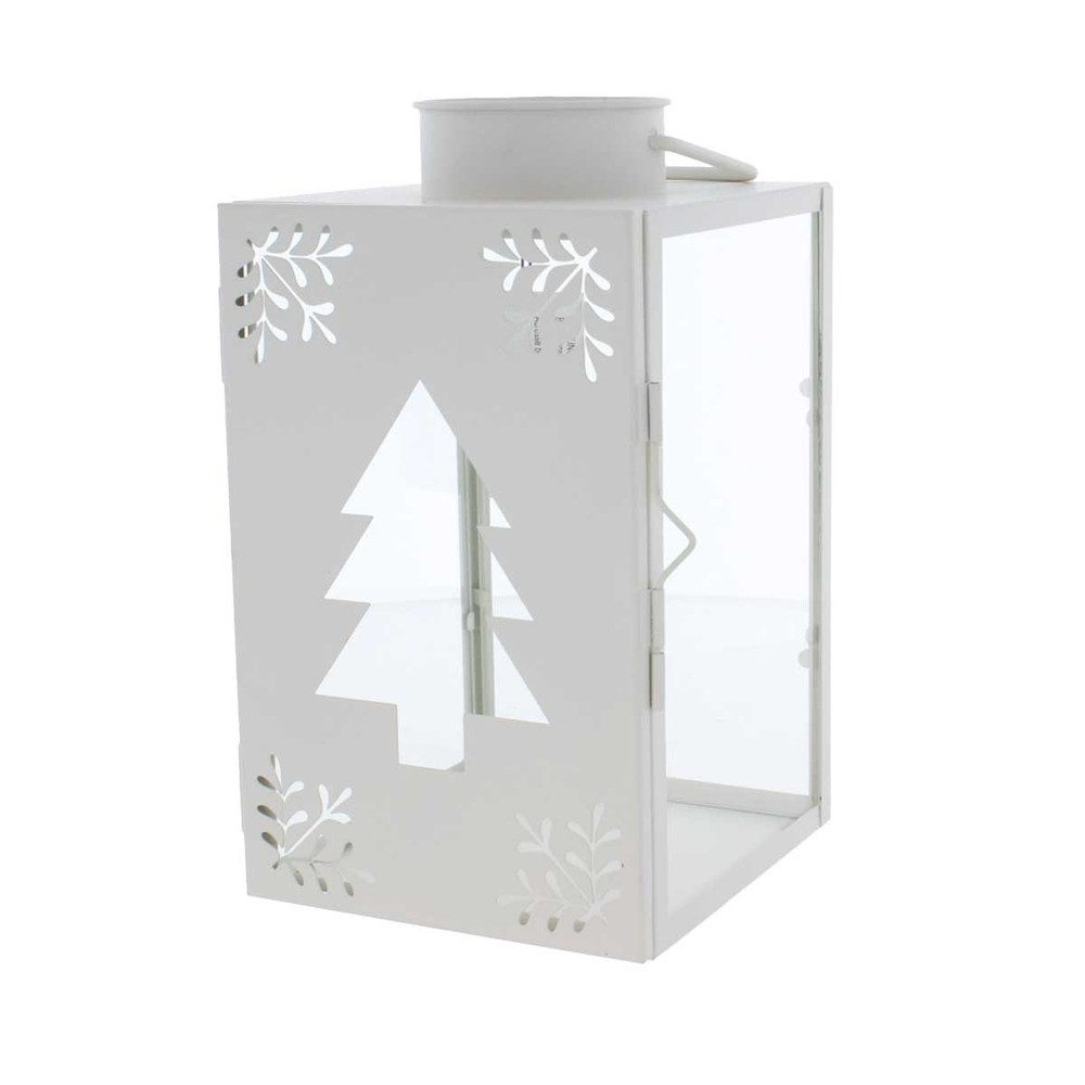 Laterne Laterne weiß - ca. 13,5 x 13,5 x 22,7 cm