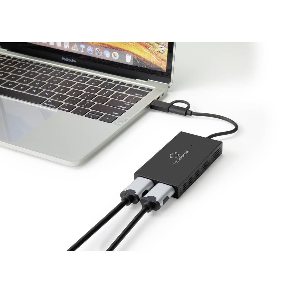 Renkforce USB-C®ᵀᴹ/A 3 auf Doppel HDMI (4K/Full HD) Adapter (Externe RF-4718832 USB-Adapter – Bild 4 von 4
