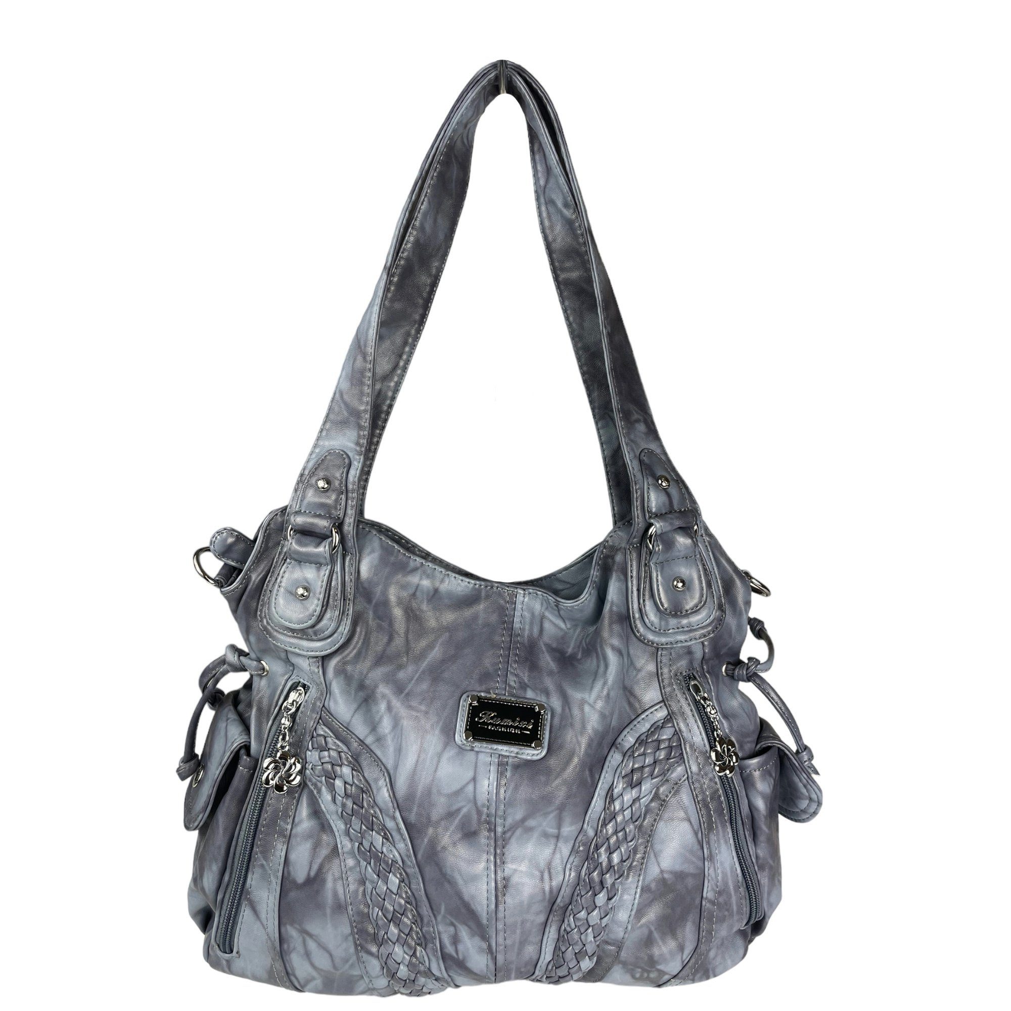 Taschen4life Schultertasche Damen Handtasche 1555-3, Schultertasche mit extra Trageriemen, Alltagstasche