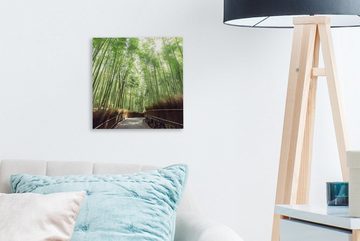 OneMillionCanvasses® Leinwandbild Bambushain in Arashiyama Japan, (1 St), Leinwand Bilder für Wohnzimmer Schlafzimmer