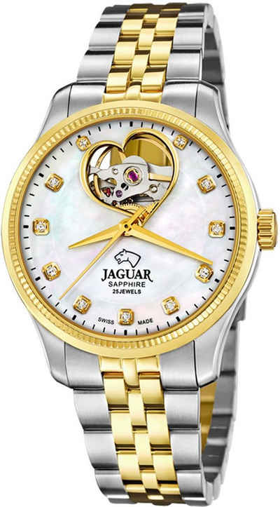 Jaguar Automatikuhr, Armbanduhr, Damenuhr, mit offener Unruh in Herzform; Swiss Made