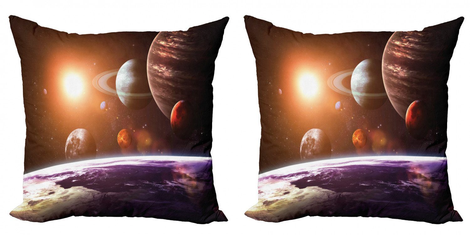 Kissenbezüge Modern Accent Doppelseitiger Digitaldruck, Abakuhaus (2 Stück), Galaxis Space View Sonnensystem